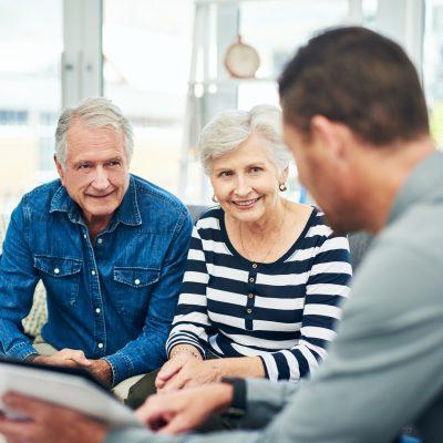 senior couple having a consultation with a financial advisor